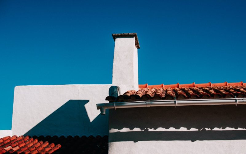 low angle shot of whitewashed building