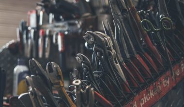 selective focus photography of mechanics tool lot